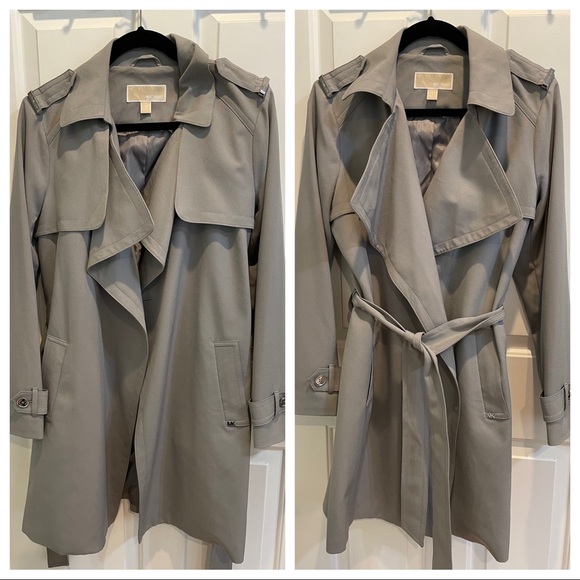 Michael Michael Kors Jackets \u0026 Coats | Michael Kors Asymmetrical Drape Trench Coat | Color: Gray | Size: S | Anguyen0365's Closet